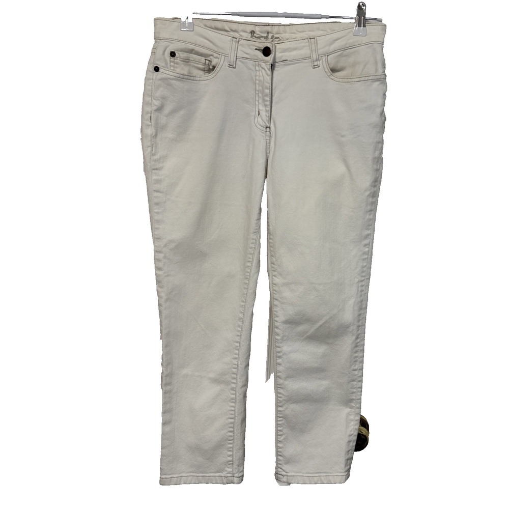 Boden Women's 8R White Cropped Jeans Sexy Slimming Travel Resort Essential BOHO